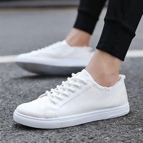 men's white canvas shoes casual